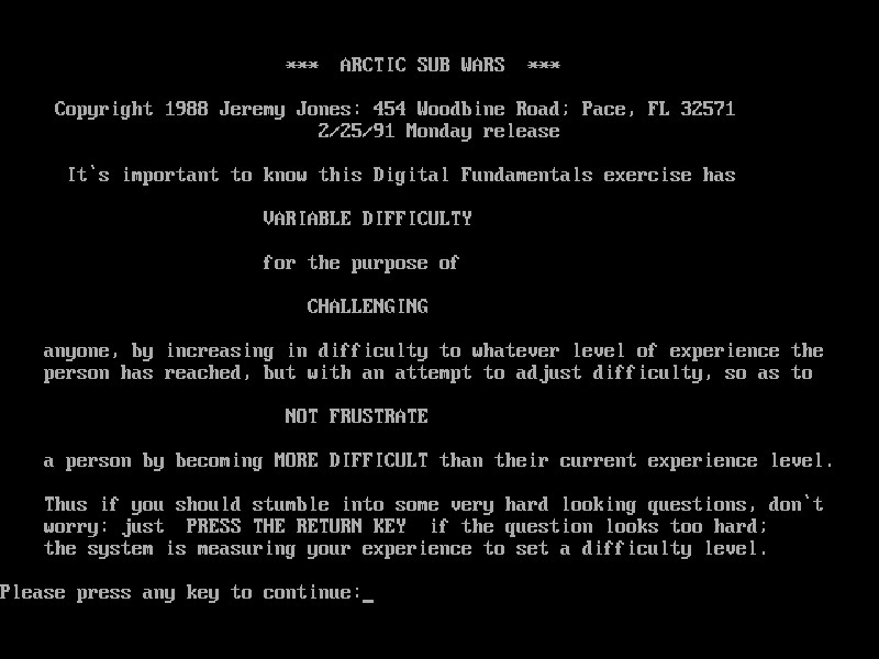 VDiff Drill aka Arctic Sub War